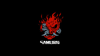 Samurai Cyberpunk Minimal Dark , cyberpunk-2077, samurai, 2021-games, games, dark, black, logo, minimalism, minimalist HD wallpaper