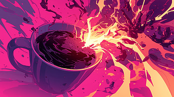 Energetic Coffee Splash for !, food, coffee, explosion, vibrant colors, illustration HD wallpaper