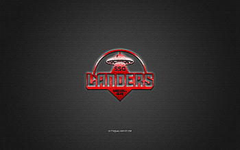 SSG Landers, South Korean baseball club, KBO League, red logo, gray carbon fiber background, baseball, Incheon, South Korea, SSG Landers logo HD wallpaper