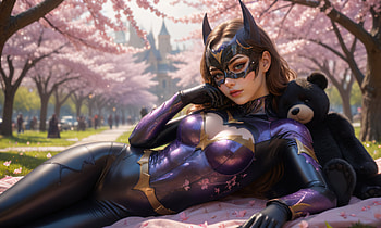 Batgirl Resting In The Park, batgirl, superheroes, artist, artwork, digital-art, ai-girls, ai, deviantart HD wallpaper