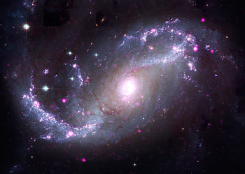 Violet Galaxy NGC 1672, James Webb Space Telescope, Sci Fi, galaxy HD wallpaper