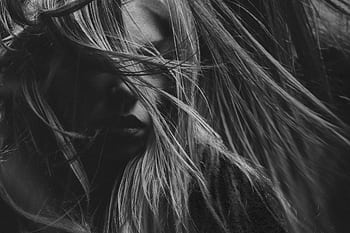 Artistic black and white portrait graphy emphasizing mood and expression. HD wallpaper