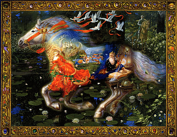 Guinevere, camelot, horse, art, fantasy, cal, illustration, kinuko y craft HD wallpaper