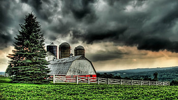 Cities, Nature, Grass, Building, Village, Mainly Cloudy, Overcast, r HD wallpaper