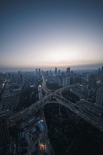 Cities, Roads, View From Above, Night City, Megapolis, Megalopolis HD phone wallpaper