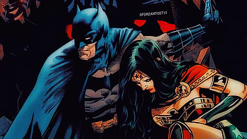 Batman Protecting Wonder Woman , batman, wonder-woman, superheroes, artist, artwork, digital-art, deviantart HD wallpaper