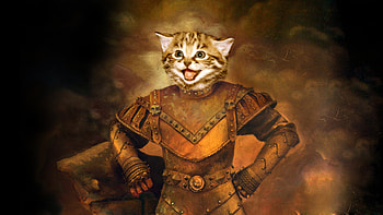 warrior cat, cat, cg, abstract, 3d HD wallpaper