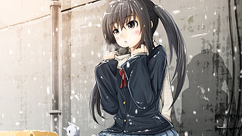 Snow, Anime, K On!, Azusa Nakano, School Uniform HD wallpaper
