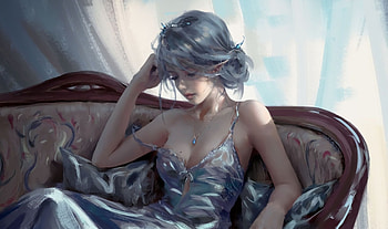 Elf woman, beautiful, art HD wallpaper