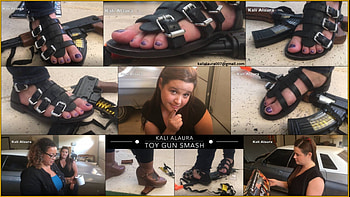 Kali Alaura Dislikes Guns!, Sandals, Feet, Kali Alaura, Guns, Rifle HD wallpaper