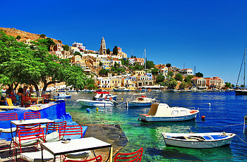 Greece, Boat, Island, , Halki, Towns HD wallpaper