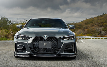 BMW 4-Series, 2021, 3D Design, front view, gray sports coupe, tuning BMW 4, german sports cars, BMW HD wallpaper