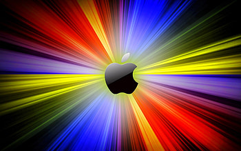 Apple colors, blue, colorful, black, color, mac, beautiful, , star, logo, company, yellow, red, apple HD wallpaper