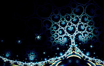 Tree Hearts, blue, Abstract, roots, yellow, hearts, tree HD wallpaper