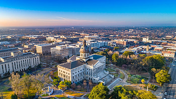 Columbia Travels, Drone Aerial View, Downtown Columbia HD wallpaper