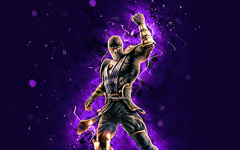 Rain, , violet neon lights, Mortal Kombat, fighting games, creative, Rain Mortal Kombat HD wallpaper