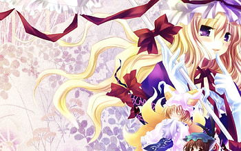 Maid, girl, anime, hair, bow HD wallpaper