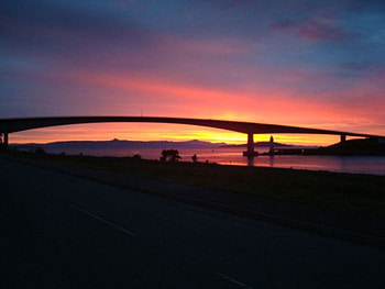 Skye bridge at dusk (June 2008), bridge, skye, scotland, sunset HD wallpaper
