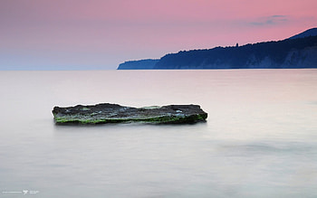 Nature, Mountains, Rock, Shore, Bank, Fog, Smooth, Surface, Stone, Silence, Moss, Shroud, Signature HD wallpaper