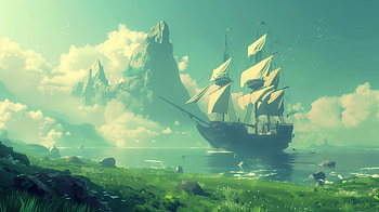 Artistic Ship in Nature, artistic, ship, nature HD wallpaper