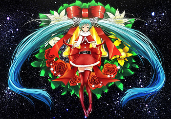 Hatsune miku, pony tails, long hair HD wallpaper