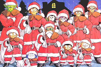 Master Roshi, Dragon Ball Christmas, Festive artwork, Heartwarming holiday spirit HD wallpaper