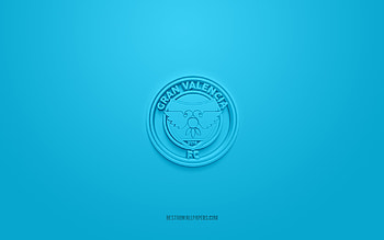 Gran Valencia Maracay FC, creative 3D logo, blue background, Venezuelan football team, Venezuelan Primera Division, Valencia, Venezuela, 3d art, football, Gran Valencia Maracay FC 3d logo HD wallpaper