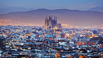 Barcelona Skyline, Trip of choice, Camping Castell Mar HD wallpaper