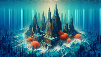 Underwater City, futuristic city HD wallpaper
