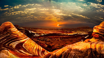 Valley of fire state park, The Sun, Sunset, Nevada, The Sky, Rocks HD wallpaper