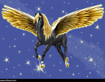 Golden Wing, golden, wings, pegasus, fantasy HD wallpaper
