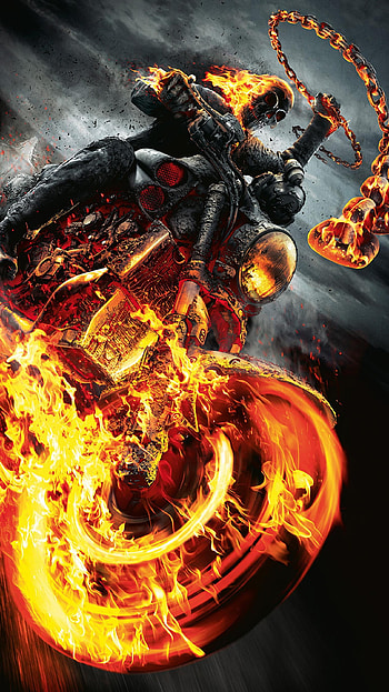 Ghost Rider, Intense flames, Mysterious persona HD phone wallpaper