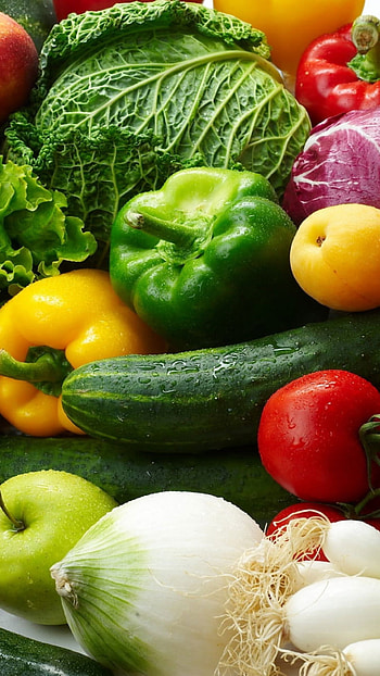 Fresh fruits, Tomatoes and cucumbers, Healthy eating, Nutrient-rich HD phone wallpaper