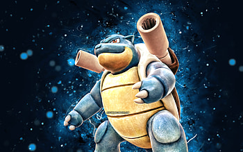 Blastoise, , blue neon lights, Pokken Tournament, Water type Pokemon, creative, Pokemons, Blastoise Pokken Tournament HD wallpaper