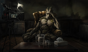 Baby Groot Recording Himself, baby-groot, superheroes, artwork HD wallpaper