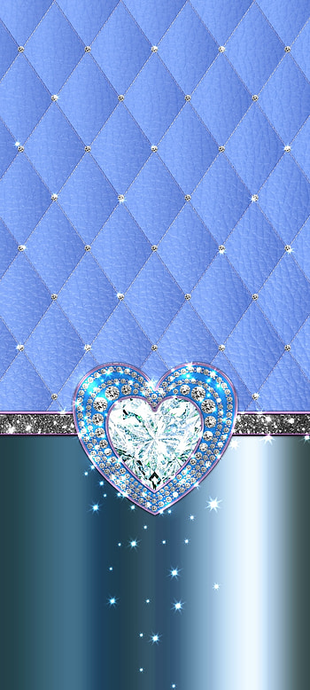 Rose Heart Diamond 2, beautiful, electric blue, art, Luxury, blue, Love HD phone wallpaper