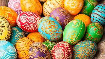 Happy Easter - Lithuanian Easter eggs, holiday, Easter HD wallpaper