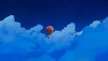 Up, artist, artwork, art, digital-art, balloon, sky HD wallpaper