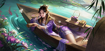 Fantasy girl, Water, Asian, Boat, Girl HD wallpaper