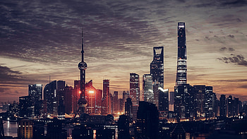 Night Skyline, Travels, Shanghai, Romantic HD wallpaper