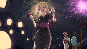 Marin Kitagawa Fireworks Dark Sky Background My Dress-Up Darling HD wallpaper