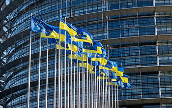 Long Live Ukraine!, parliament, Ukraine, flags, European Union HD wallpaper