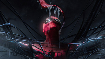 Venom Licking Spiderman, venom, superheroes, spiderman, artist, artwork, digital-art, artstation HD wallpaper