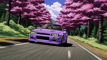 Nissan R34 Anime Art, nissan-gtr, nissan, cars HD wallpaper
