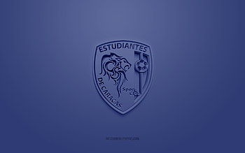 Estudiantes Caracas SC, creative 3D logo, blue background, Venezuelan football team, Venezuelan Primera Division, Caracas, Venezuela, 3d art, football, Estudiantes Caracas SC 3d logo HD wallpaper