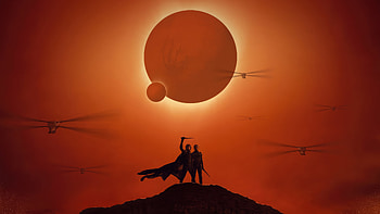 Dune: Part Two — Ultra : Silhouettes Beneath a Double Eclipse, Dune: Part Two HD wallpaper