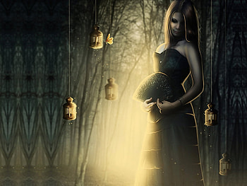 sweet dreams, gothic, girl, dreams, yellow HD wallpaper