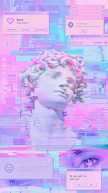 Statue, Vaporwave, Glitch HD phone wallpaper