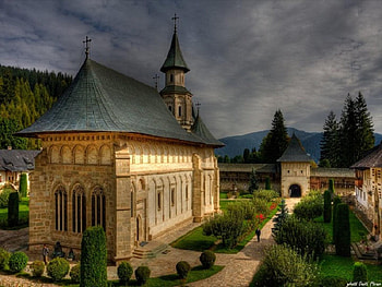 Courtyard, Religious, Church, Architecture, Mountain, Tree HD wallpaper