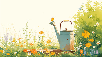 Serene Garden Watering Can, watering can HD wallpaper